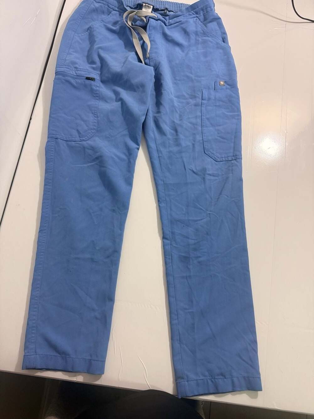 FIGS Yola Cargo Scrub Pants Size XS/T Blue Technical Collection